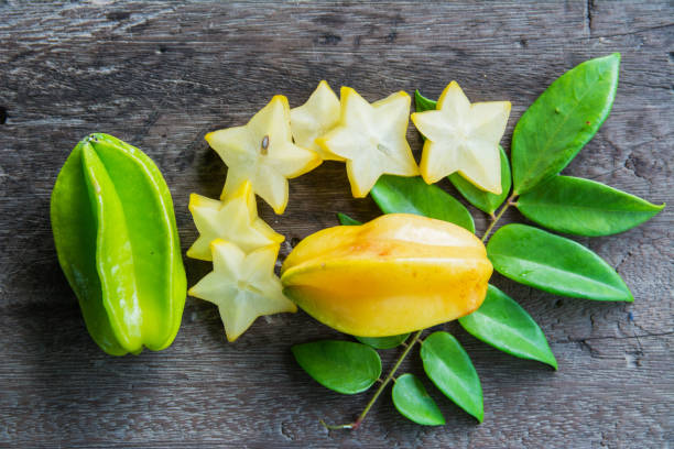 istock Star fruit on old wood background 871524648