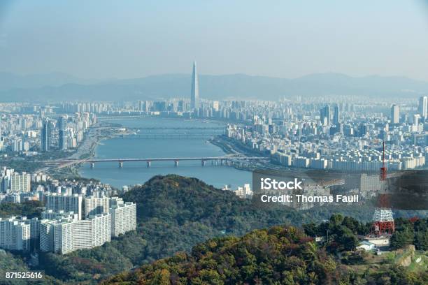 한 강과 서울시 한국에 공중 보기 서울에 대한 스톡 사진 및 기타 이미지 - 서울, 한강, 0명 - iStock