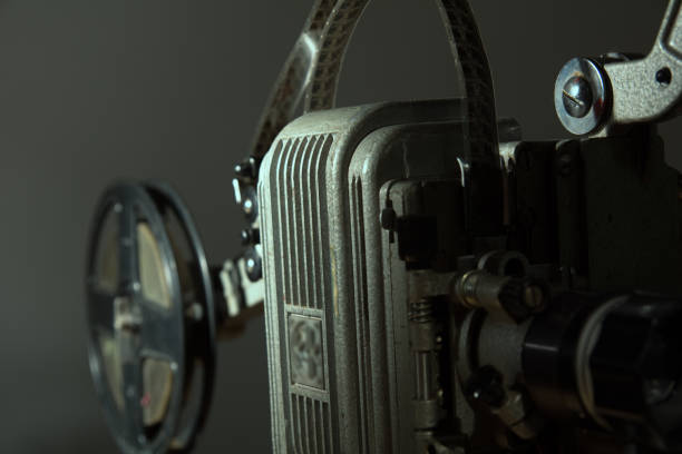 istock Close-up of an old film projector. 871529442