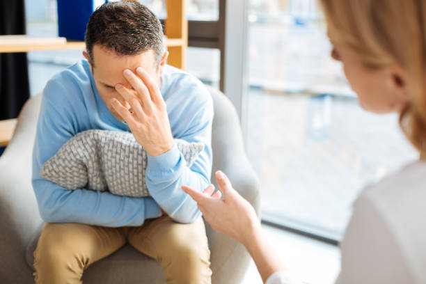 istock Depressed gloomy man feeling upset 871532584