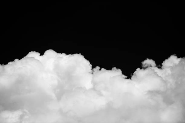 istock Close-up cumulus clouds isolated on black background, Black sky with white clouds 871537398