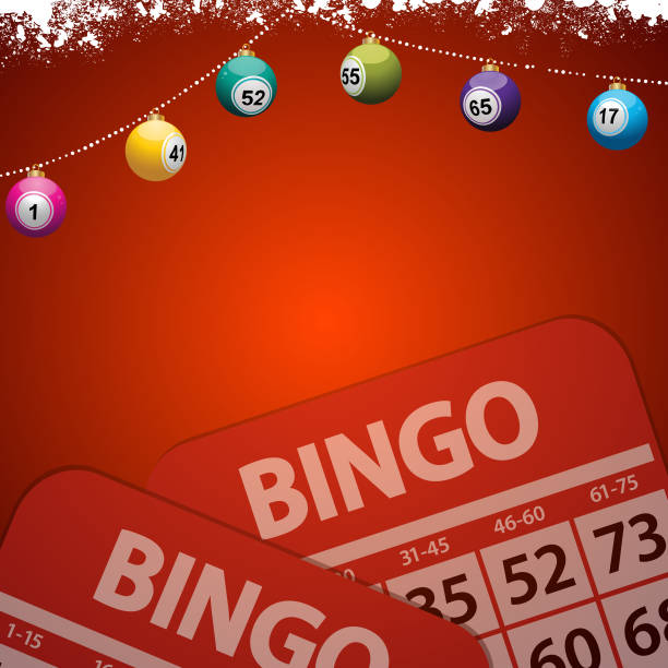 ilustrações de stock, clip art, desenhos animados e ícones de christmas bingo baubles on festive red background - bingo