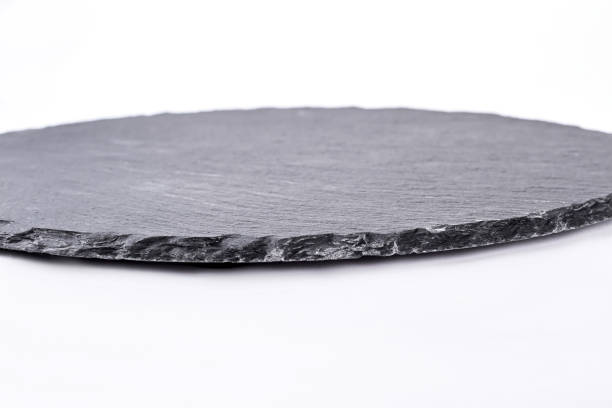 istock Black round natural tray. 871553212