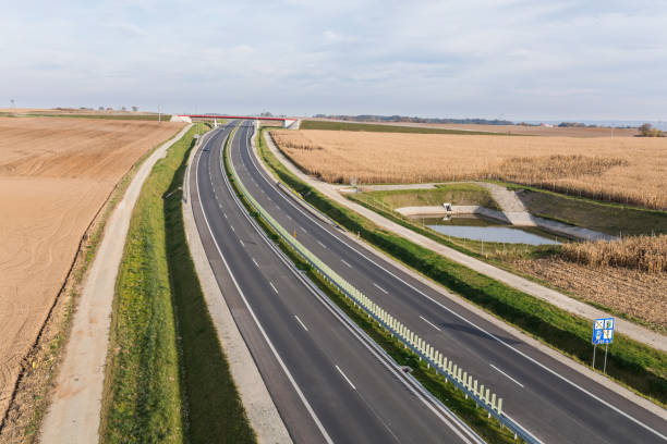 istock aerial view of the highway 871554998
