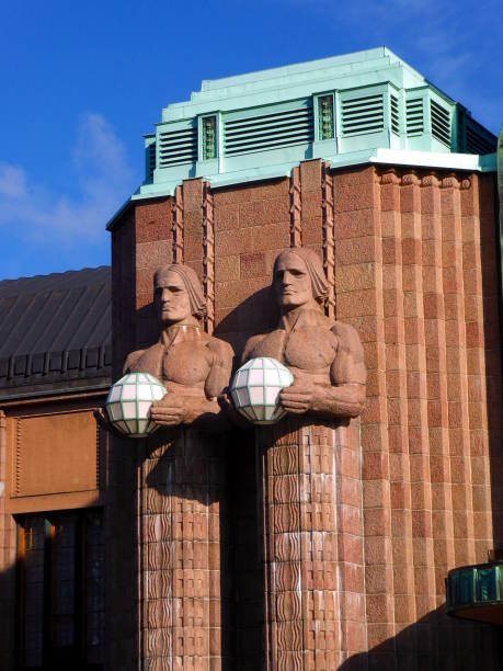 istock Helsinki main railway station with sculptures, Finland 871557828