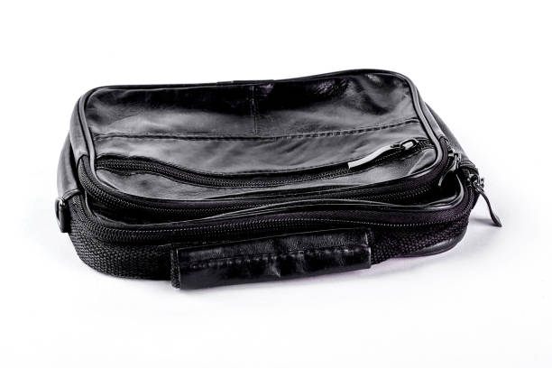 istock Male vintage black leather bag. 871564836