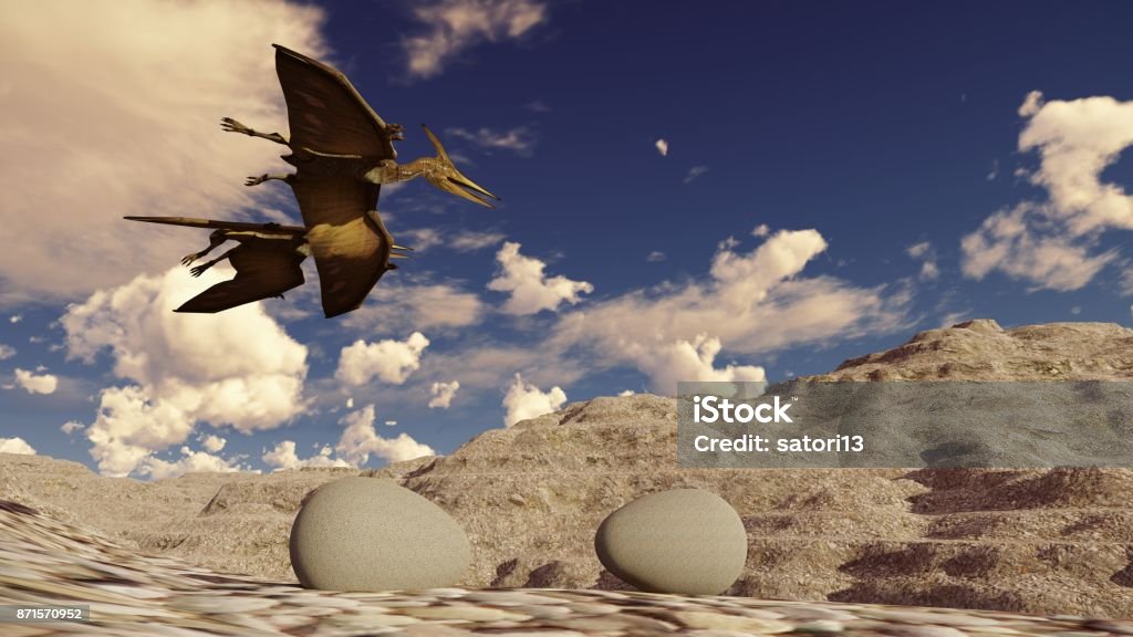 Egg And Pterodactyl 3d Rendering Stock Photo - Download Image Now - Animal,  Animal Themes, Authority - iStock