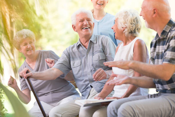 istock Group of smiling senior friends 871573888