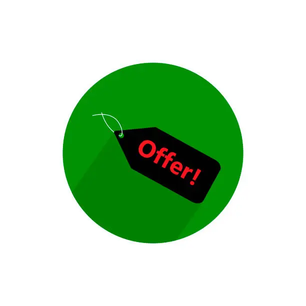 Vector illustration of offer sticker icon long shadow vector