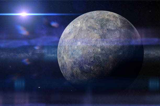 istock the planet Mercury lit by the Sun (3d render, elements of this image are furnished by NASA) 871585436