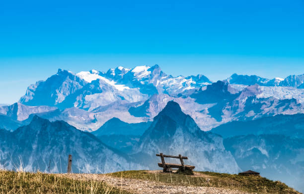 リギ ・ クルム (サミットのマウント リギ山の女王)、カントン schwyz、中央スイスのアルプスのパノラマ - european alps europe high up lake ストックフォトと画像