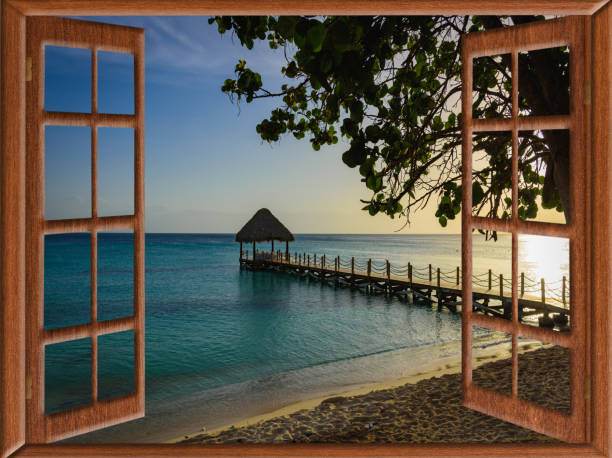 istock view from the open window of the caribbean sunset 871597512