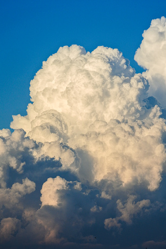 Panorama of clouds with strong color contrast