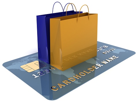 Internet shopping e-commerce credit card laptop concept