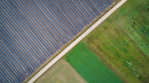istock Abstract agricultural area - aerial view 871609552