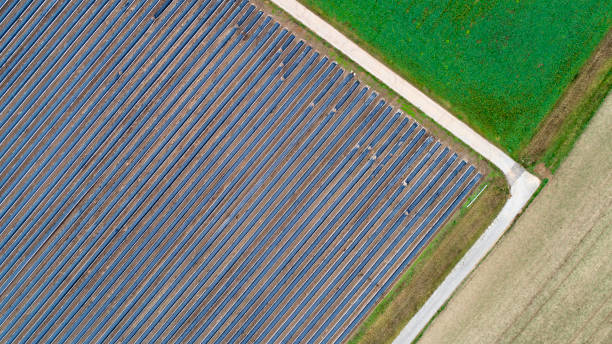 istock Abstract agricultural area - aerial view 871609794