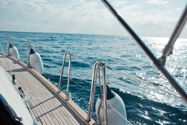 istock Yacht sailing in the tropical sea 871613106