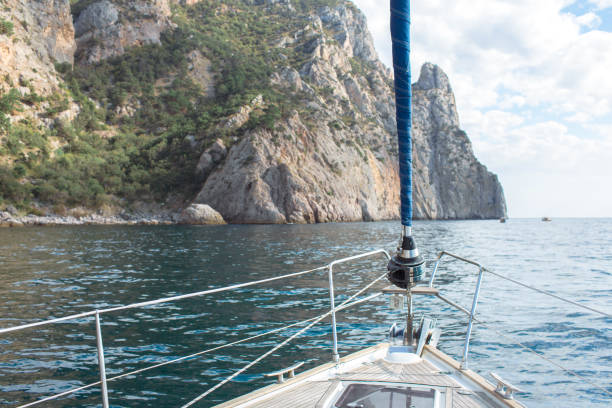 istock Yacht sailing in the tropical sea 871617116