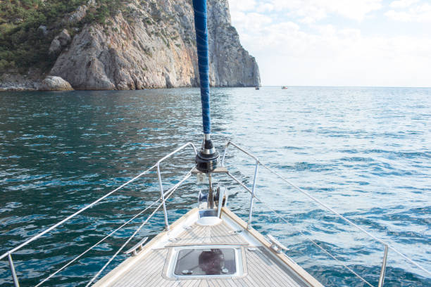 istock Yacht sailing in the tropical sea 871617250