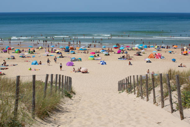 istock CAP FERRET (France), Crowded Beach at Summer Time 871617560