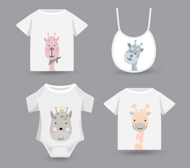 cute giraffe set for baby,  t-shirt print, textile, patch, kid product,pillow, gift.vector illustrator cute giraffe set for baby,  t-shirt print, textile, patch, kid product,pillow, gift.vector illustrator kids tshirt stock illustrations