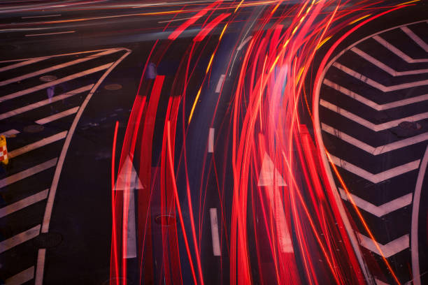 Traffic city night in Shanghai,China