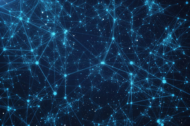 istock 3D Rendering Abstract Connected Dots With Lines. Technology Concept Background With Stars and Nebula 871632534