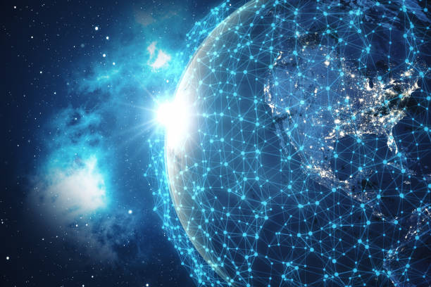 istock 3D Rendering Global Network Background. Connection Lines with Dots Around Earth Globe. Global International Connectivity. Earth from Space With Stars and Nebula. Elements of this image furnished by NASA 871641054