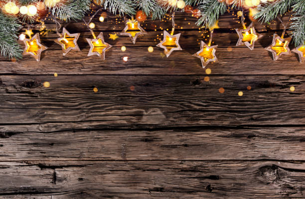 istock Christmas decoration on wooden background 871641304