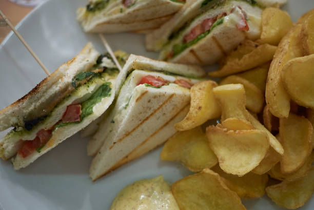 istock Vegetarian sandwiches with fries 871641568