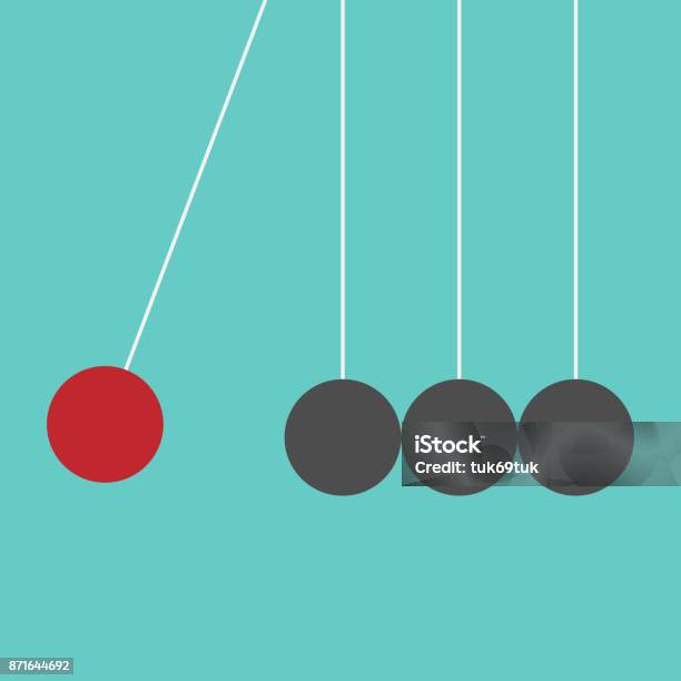 Newton Cradle Business Concept Of Unique Power Different Or Leader Ship Stock Illustration - Download Image Now