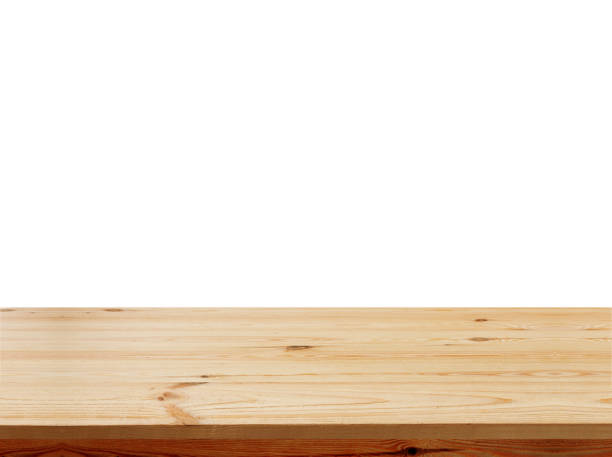 istock empty wooden table top isolated on white background, used for display or montage your products 871645080