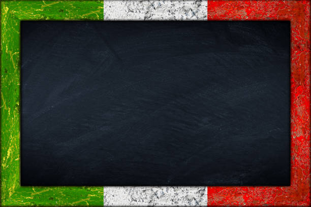 イタリア国旗フレーム黒板 - education slate blackboard communication ストックフォトと画像