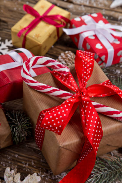 istock Christmas decoration on wooden background 871649072
