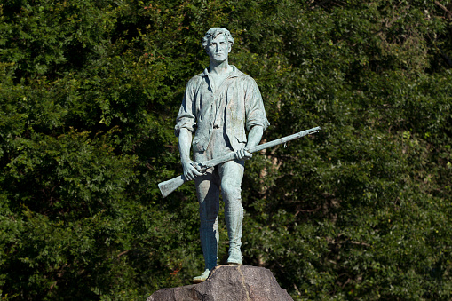 Minuteman Statue at Lexington, Massachusetts.