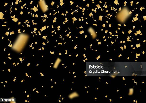 Falling Vector Confetti Glitter Tinsel Background Stock Illustration -  Download Image Now - iStock