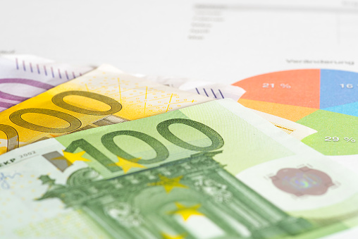 Euro money and spreadsheet