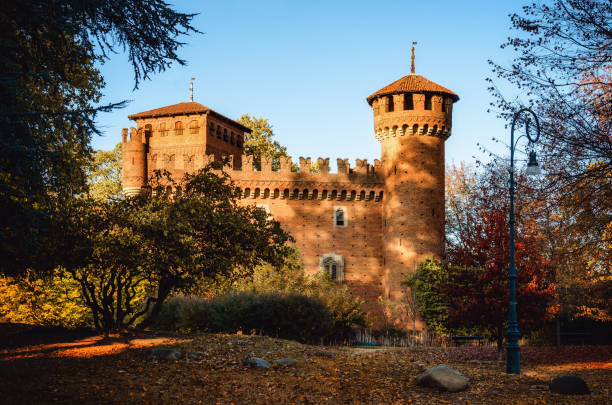 Turin, castle of the Valentino public Park stock photo