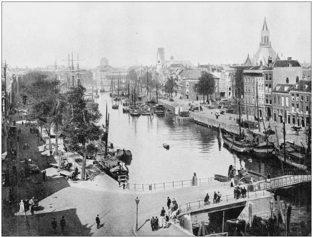 istock Antique photograph of World's famous sites: Rotterdam 871665356