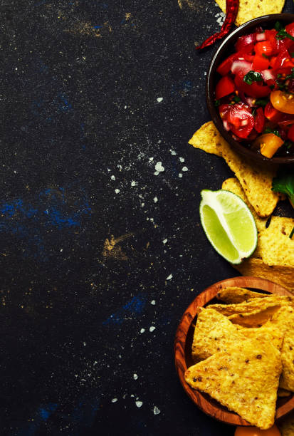 istock Mexican Food, Salsa Sauce, Tomatoes, Nachos and Lime 871668902