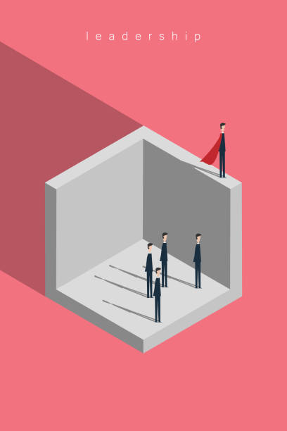istock Minimalist style. Business leadership vector concept with leader as superhero 871671758