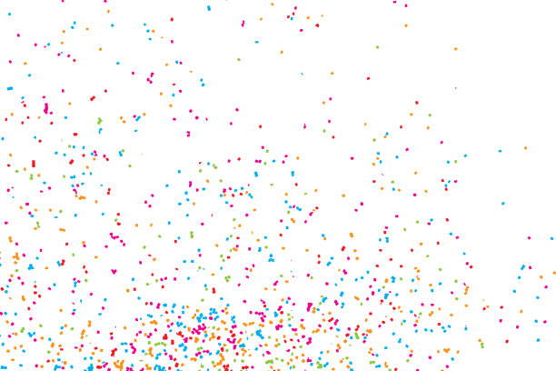 istock Colorful celebration background with confetti isolated on white, holiday illustration. Abstract background with many splattered falling round glitter pieces. Sprinkle random pattern, confetti blow. 871682830