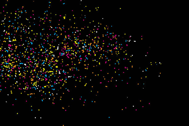 istock Colorful explosion of confetti. Grainy abstract colorful texture isolated on white background. Sprinkles design element. 871683278
