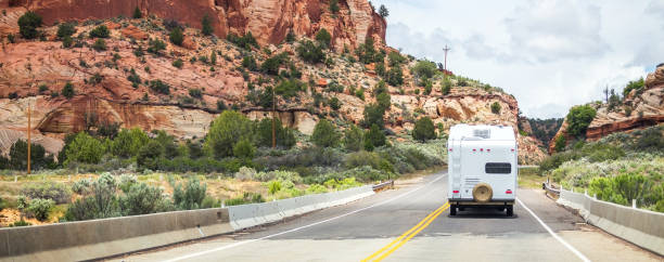 wohnmobil - panoramic canyon arizona scenics stock-fotos und bilder