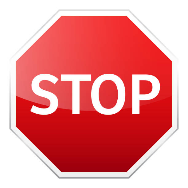 istock Road red sign on white background. Road traffic control.Lane usage. Regulatory sign. Stop and yield. Street 871692034