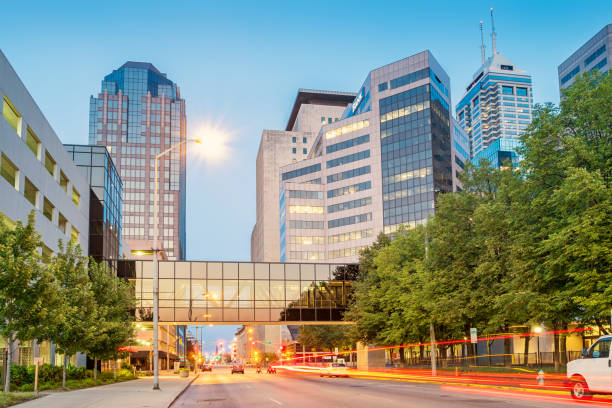 istock Downtown Indianapolis Indiana USA at twilight 871692100