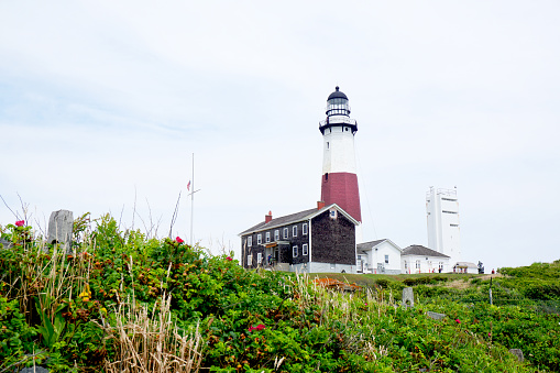 Long Island lighthouse on a summer day.