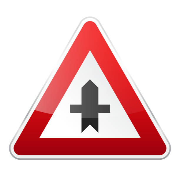 istock Road red sign on white background. Road traffic control.Lane usage. Regulatory sign. Stop and yield. Street 871696592