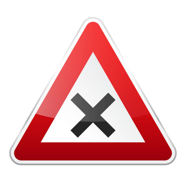 istock Road red sign on white background. Road traffic control.Lane usage. Regulatory sign. Stop and yield. Street 871696868