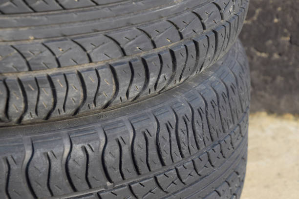 istock Automobile wheel. Rubber tires. Summer rubber set for the car. W 871697772